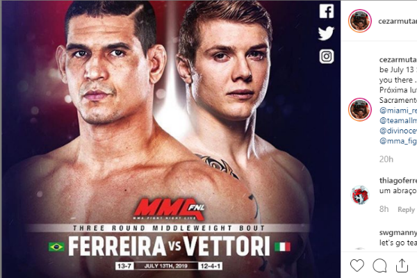 Cezar ‘Mutante’ enfrenta promessa italiana no UFC Sacramento