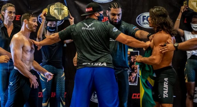 Ary Farias e Johnny Campbell protagonizam confusão durante pesagem do Taura MMA