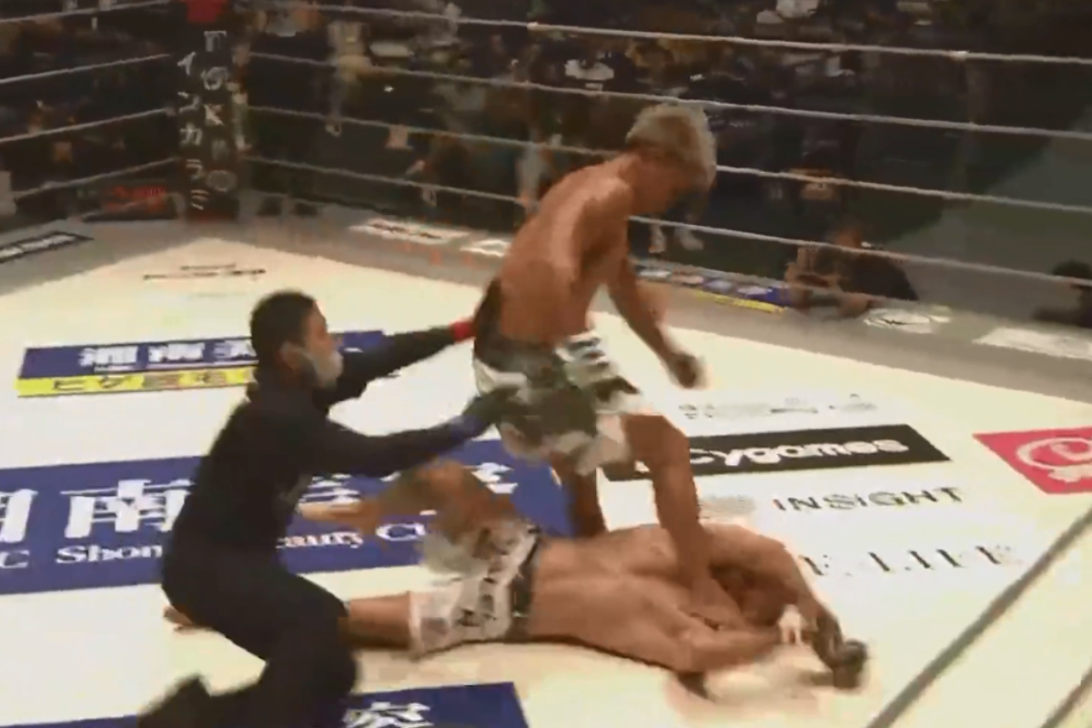 Japonês acerta ‘tiro de meta’ na cabeça de brasileiro após nocaute no Rizin; veja