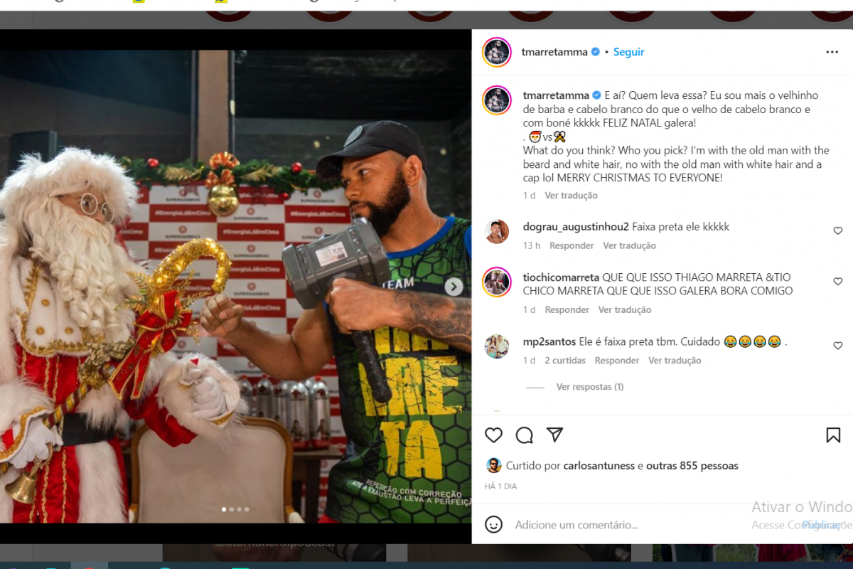 Família, encarada e sensualidade: Confira como foi o Natal da comunidade do MMA