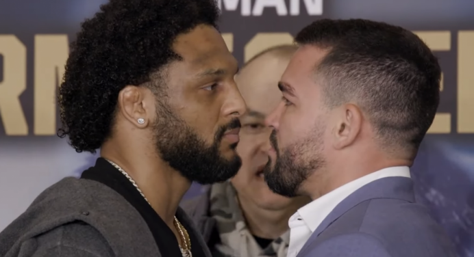 Patricky Pitbull e AJ McKee fazem primeira encarada antes de luta no GP dos leves