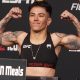 Jéssica Bate-Estaca na pesagem do UFC.