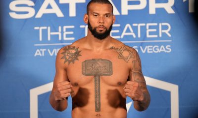 Thiago Marreta na pesagem do evento inaugural da PFL 2023, antes de sua estreia pela liga.