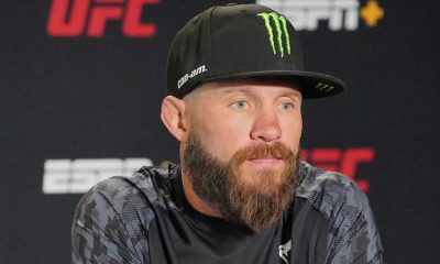Donald Cerrone de boné durante uma coletiva de imprensa do UFC