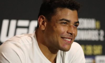 Borrachinha sorridente durante um media day promovido pelo UFC