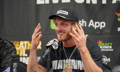 Logan Paul conversa com os jornalistas na coletiva de imprensa após luta com Floyd Mayweather - Louis Grasse/PxImages