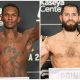 Adesanya e Masvidal posam durante pesagem oficial do UFC 287