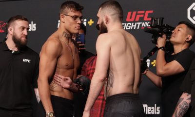 Caio Borralho e Michal Oleksiejczuk se encaram logo após pesagem oficial do UFC Vegas 72
