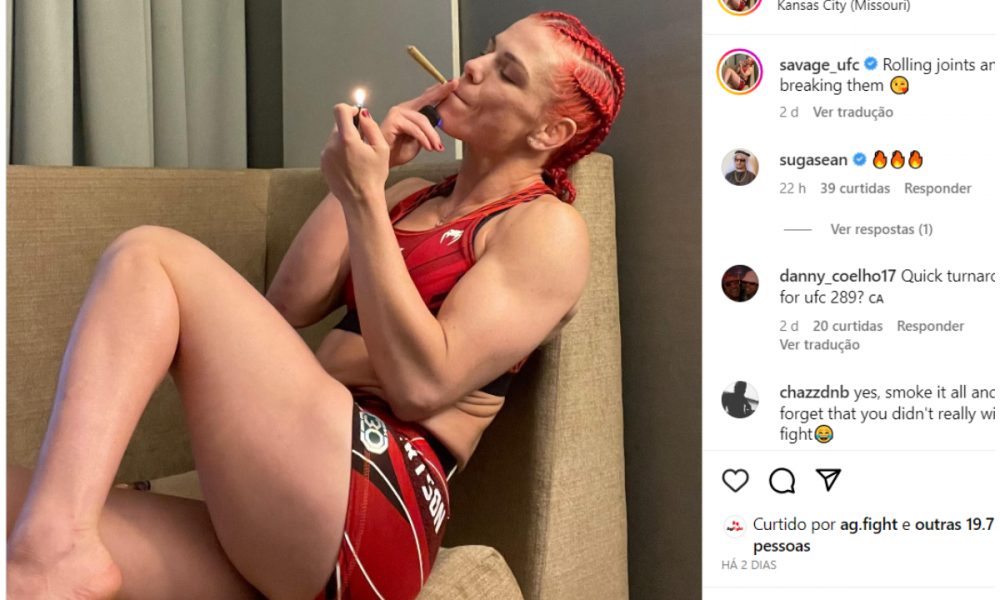 Gillian Robertson comemora vitória no UFC com um cigarro de maconha