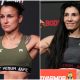 Raquel Pennington e Irene Aldana durante pesagens do Ultimate