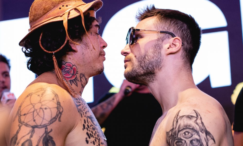 Whindersson Nunes e Filipek se encaram durante coletiva de imprensa em São Paulo