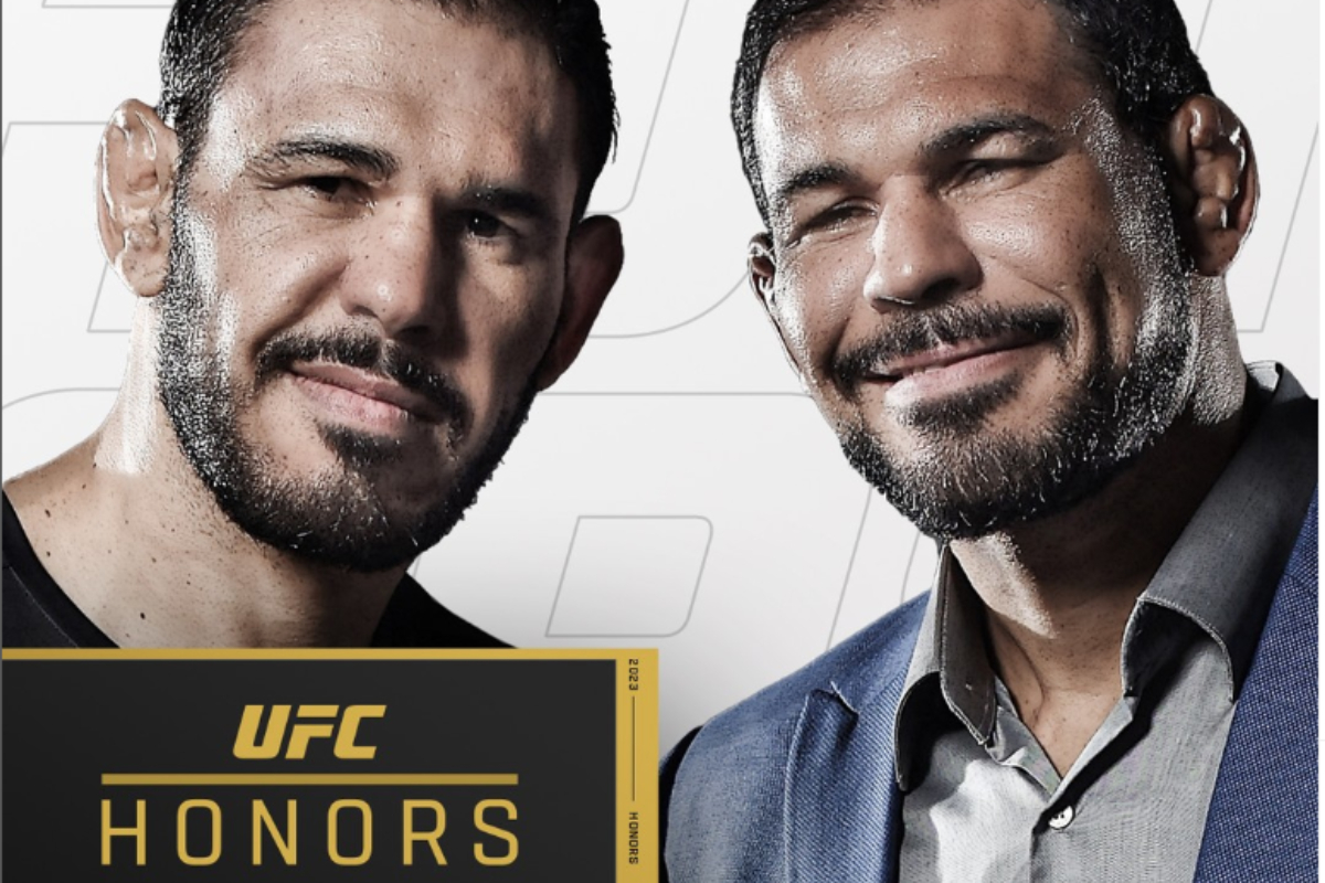 Rogério Minotouro e Rodrigo Minotauro vencem o prêmio ‘Forrest Griffin Community Award’ em 2023.
