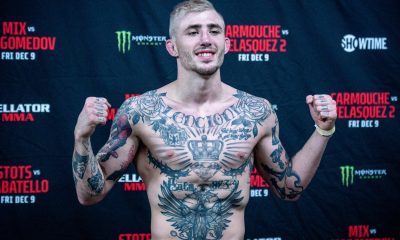 Cris Lencioni se pesa antes de sua luta no Bellator 289