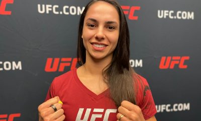 Ariane Lipski posa para foto durante o media day do UFC Vegas 76