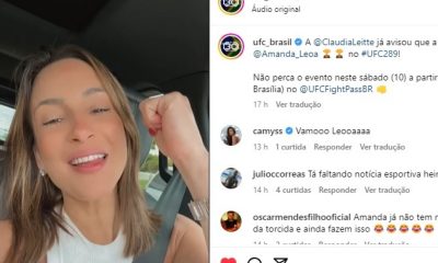 Claudia Leitte manda mensagem de apoio para Amanda Nunes