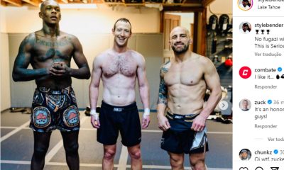 Mark Zuckerberg treina com Israel Adesanya e Alexander Volkanovski.