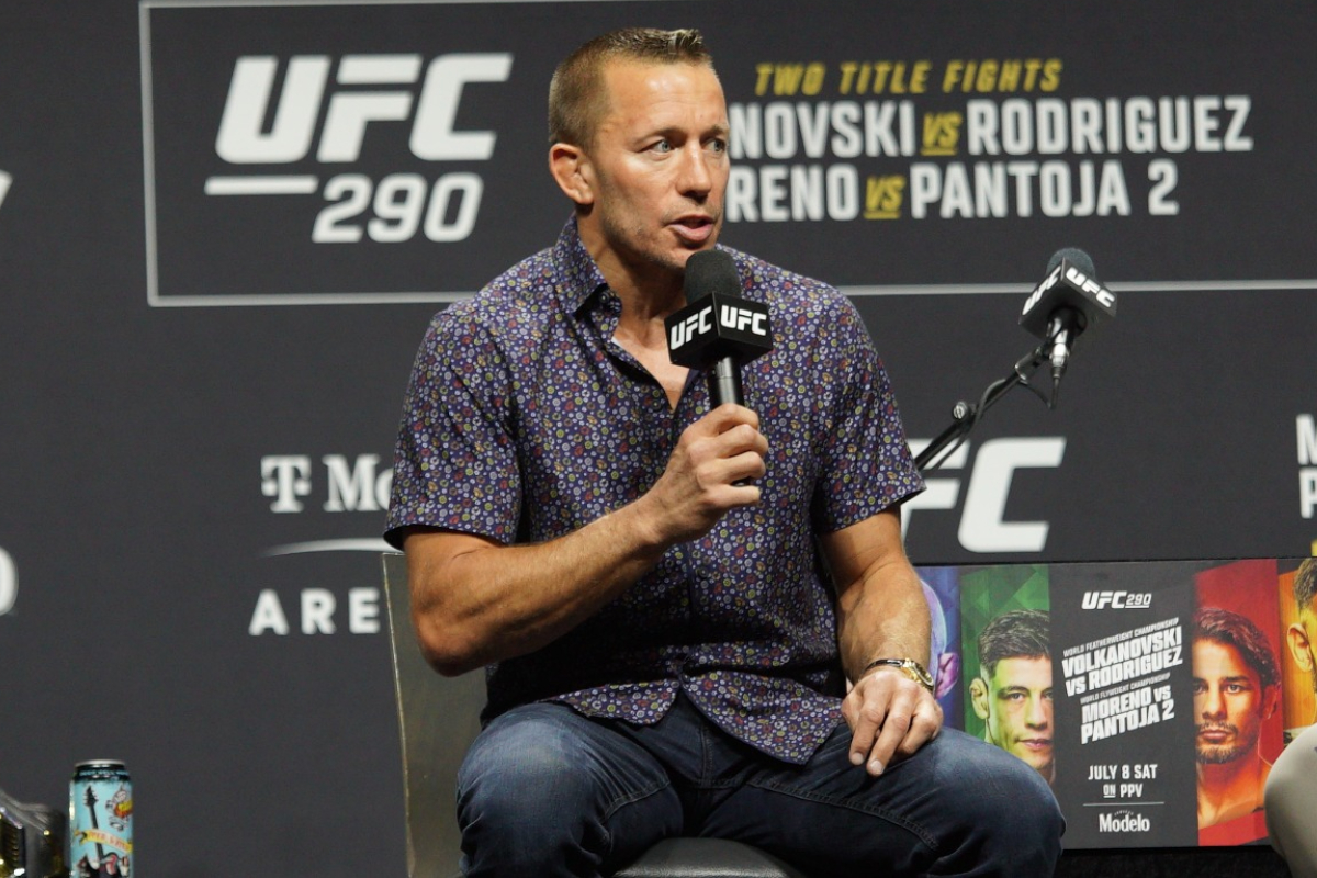 GSP participa de coletiva durante a semana da luta do UFC 290