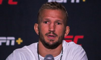 TJ Dillashaw no media day do UFC Vegas 32.