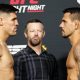 Vicente Luque e Rafael Dos Anjos ficam frente a frente após a pesagem do UFC Vegas 78