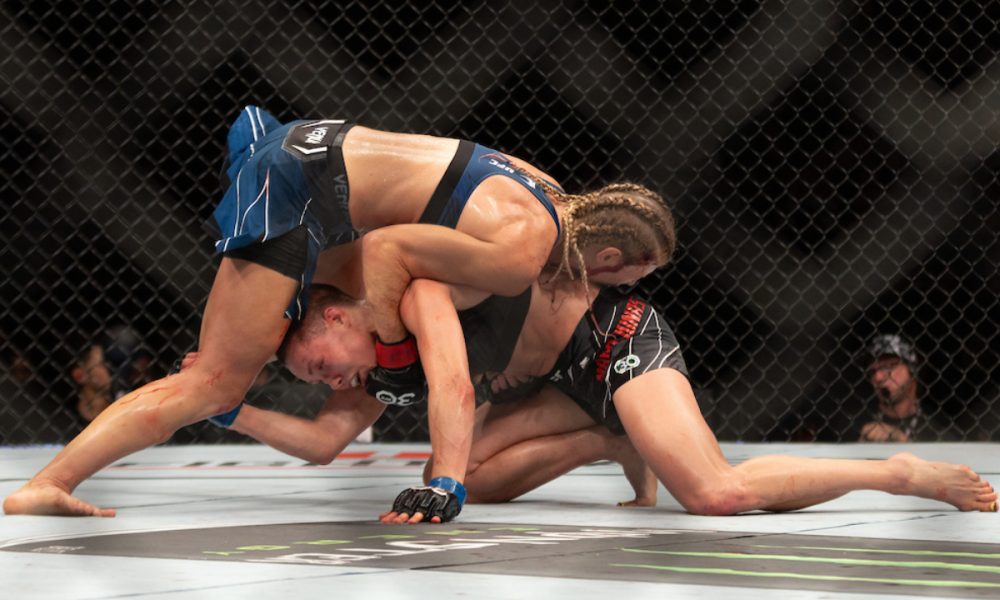 Rose Namajunas teve dificuldade para lidar com a força e com o tamanho de Manon Fiorot no UFC Paris