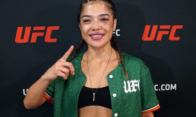 Tracy Cortez posa para fotos após conversar com a reportagem da Ag Fight