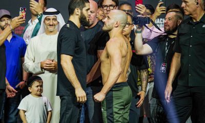 Makhachev e Volkanovski se encaram na pesagem cerimonial