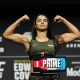 Ariane Lipski na pesagem cerimonial do UFC 296.