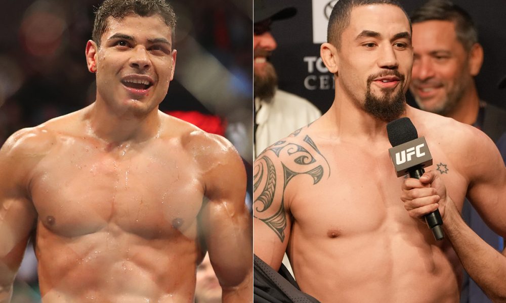 Montagem de imagens coloca lado a lado os lutadores Paulo Costa e Robert Whittaker
