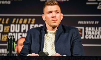 Dricus du Plessis na coletiva de imprensa pré-UFC 297.