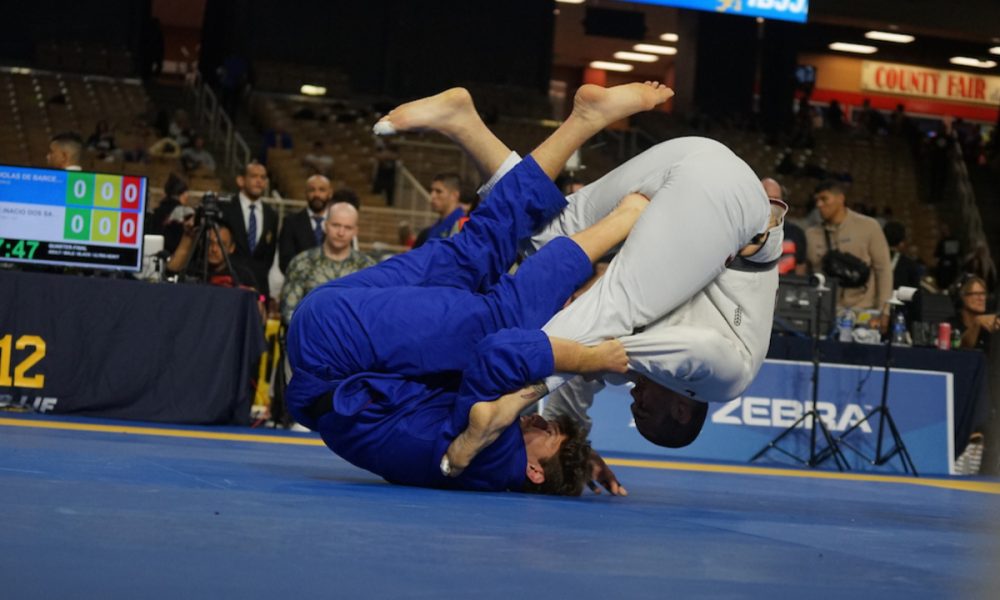 Nicholas Meregali competindo no Pan Americano da IBJJF 2023.