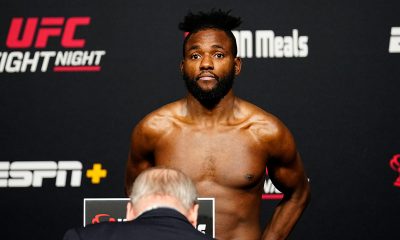 Manel Kape posa para fotos appós não bater o peso correto de sua categoria