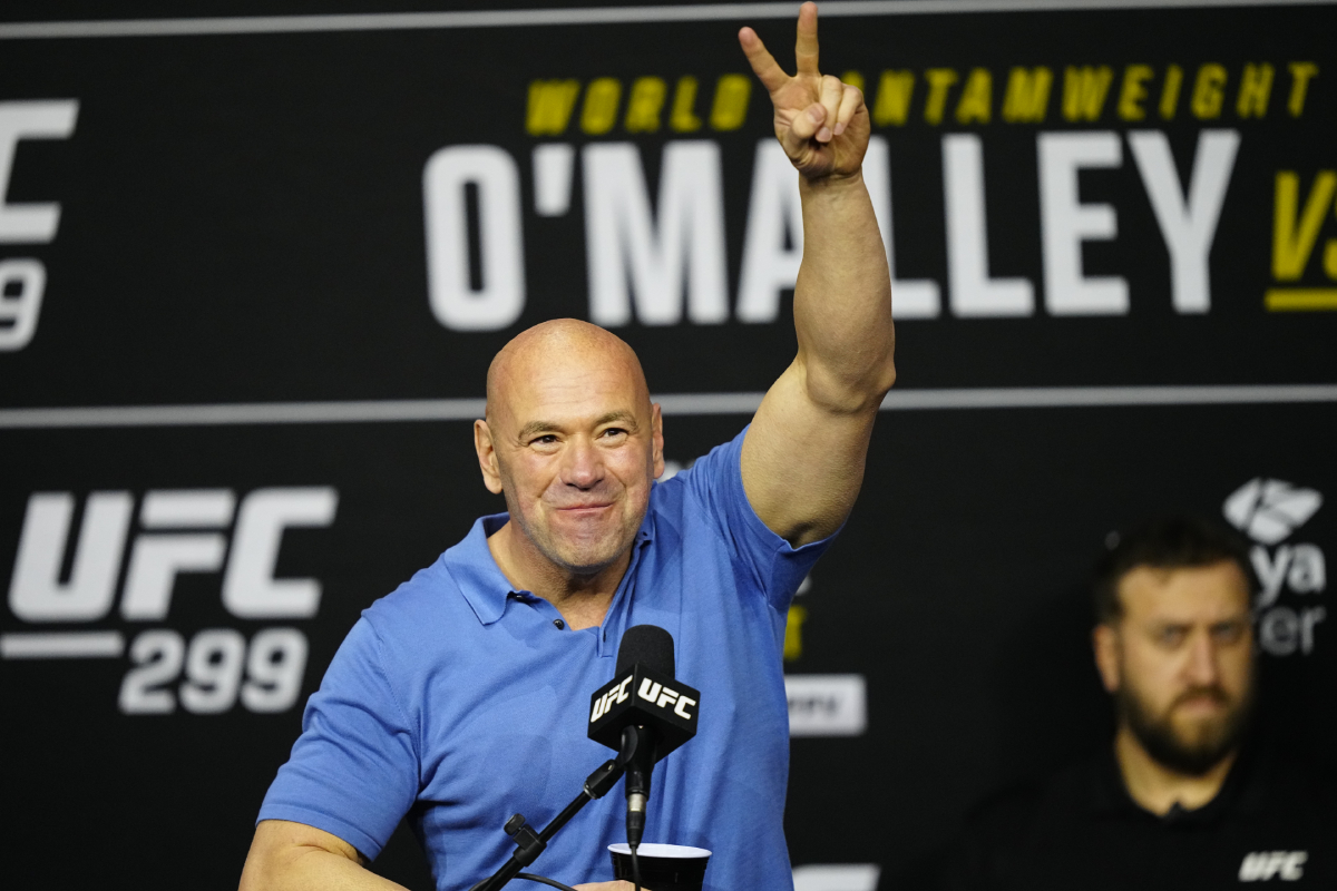 Dana White na coletiva de imprensa do UFC 299.