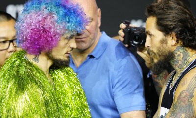Sean O'Malley e Marlon Vera fazem encarada na coletiva de imprensa do UFC 299.