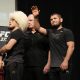 Khabib Nurmagomedov acompanha Umar Nurmagomedov na pesagem do UFC 272.