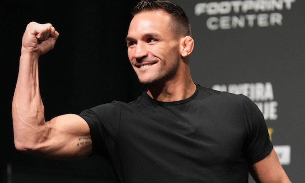 Michael Chandler na coletiva de imprensa do UFC 274.