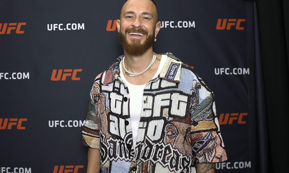 Fred Bruno dos Desimpedidos posa para fotos após ser entrevistado pela reportagem da Ag Fight em Las Vegas