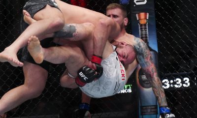 Valter Walker aplica queda em Lukasz Brzeski no UFC Vegas 90.