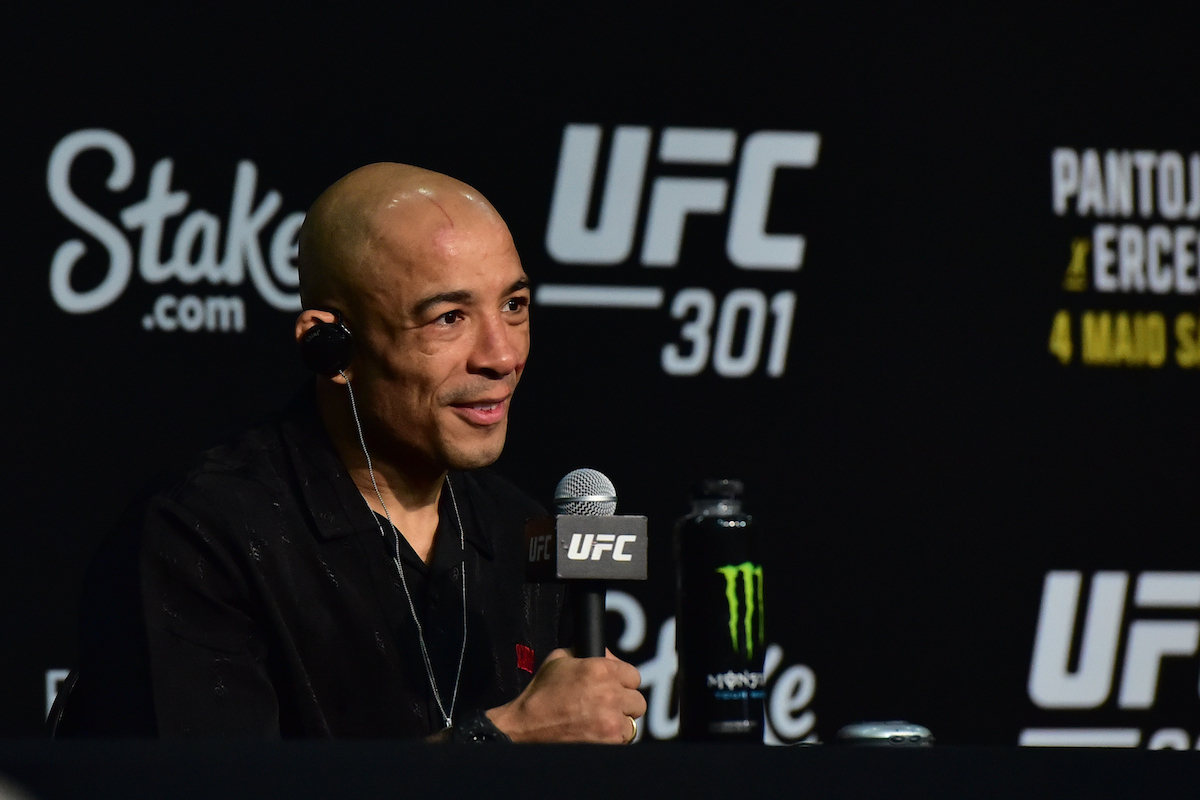 José Aldo participa na coletiva de imprensa pós-UFC Rio.
