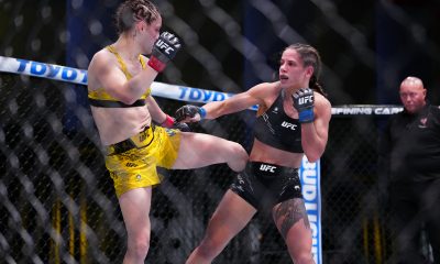 Julia Polastri encontrou dificuldades em lidar com os chutes da rival sueca no UFC Vegas 93