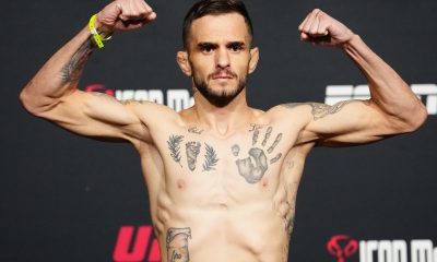 Lucas Almeida passa pela balança no UFC Vegas 93