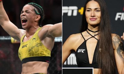 Dione Barbosa (à esquerda) encara Diana Belbita no UFC Vegas 105