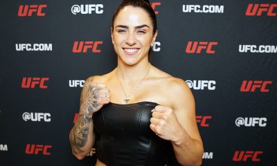 Norma Dumont posa para fotos após conversar com a reportagem da Ag Fight em Las Vegas
