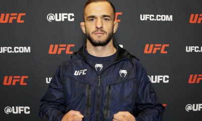 Lucas Almeida posa para foto no media day do UFC Vegas 103