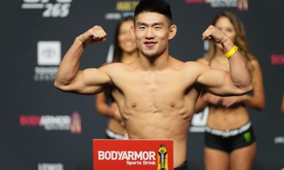 Song Yadong passa pela balança na pesagem cerimonial do UFC