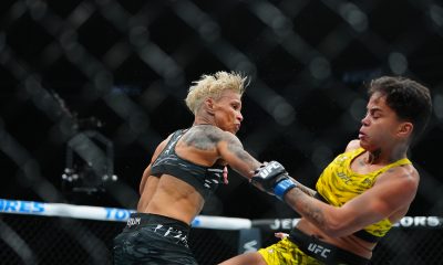 Amanda Lemos (à esquerda) venceu Iasmin Lucindo no UFC 313