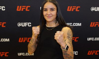 Istela Nunes posa para foto no media day do UFC Vegas 105