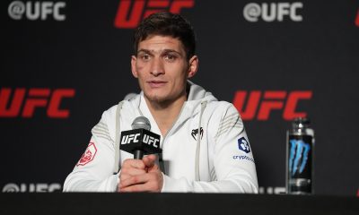 Movsar Evloev na coletiva de imprensa pós-UFC Vegas 56