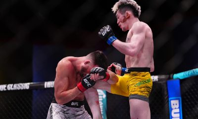 Melquizael Costa aplicando joelhada em Julian Erosa no UFC Vegas 106