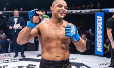 Rodrigo Sezinando comemora vitória no circuito canadense de MMA