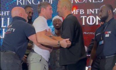 Darren Till e Luke Rockhold trocando empurrões em encarada